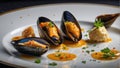 Baked mussels with cheese Royalty Free Stock Photo