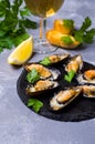 Baked mussels with cheese Royalty Free Stock Photo