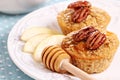 Baked oatmeal with pecans and apples