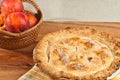 Baked,organic peach pie