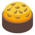 Baked panettone icon isometric vector. Sweet food