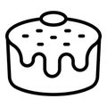 Baked panettone icon outline vector. Cake bread