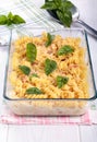 Baked pasta with cheese and ham Royalty Free Stock Photo