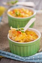 Baked pasta with egg and vegetables Royalty Free Stock Photo