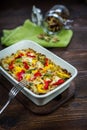 Baked pasta with vegetables Royalty Free Stock Photo