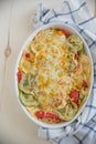 Baked pasta with vegetables Royalty Free Stock Photo