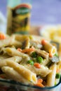 Baked pasta with vegetables Royalty Free Stock Photo