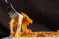 Baked penne pasta with tomato sauce and cheese Royalty Free Stock Photo