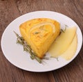 Baked polenta and cheese