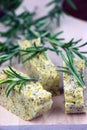 Baked polenta with italian cheese and rosemary