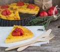 Baked polenta with tomatoes and thyme