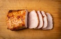 Baked Pork Cut, Roasted Sliced Loin, Tenderloin Ham Piece Royalty Free Stock Photo