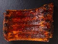 Baked pork ribs close-up Royalty Free Stock Photo