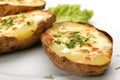 Baked potato with cheese Royalty Free Stock Photo
