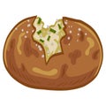 Baked Potato Drawing Vector Illustration