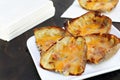 Baked potato skins and cheese Royalty Free Stock Photo