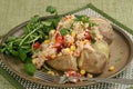Baked potato with tuna salad Royalty Free Stock Photo