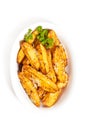 Baked Potato Wedges With Parmesan Royalty Free Stock Photo