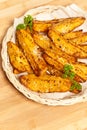 Baked Potato Wedges With Parmesan Royalty Free Stock Photo