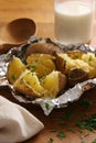 Baked potatoes.