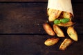 Baked potatoes from above Royalty Free Stock Photo