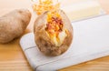 Baked Potatoes with Bacon and Cheese Royalty Free Stock Photo