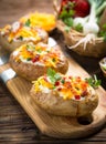 Baked potatoes with cheese and bacon Royalty Free Stock Photo