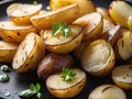 baked potatoes with garlic and herbs