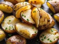 baked potatoes with garlic and herbs