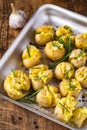 Baked potatoes with rosemary, garlic and pepper Royalty Free Stock Photo