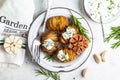 Baked potatoes with rosemary and garlic Royalty Free Stock Photo