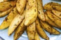 Baked potatoes with spices. Close-up