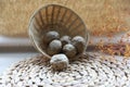 Baked potatoes in the straw basket