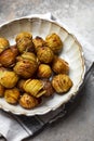 baked potatoes with thyme, rosemary and garlic Royalty Free Stock Photo