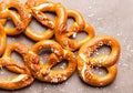 baked pretzel on table