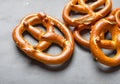 baked pretzel on table