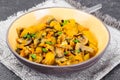 Baked Pumpkin with Mushrooms and Vegetables. Vegetarian Food Royalty Free Stock Photo