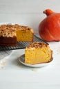 Pumpkin pie with almond Royalty Free Stock Photo