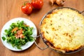 Baked quiche with field salad