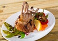 Baked rack of lamb with vegetables Royalty Free Stock Photo