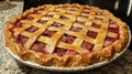 Baked Rhubarb Pie With Golden Crust Royalty Free Stock Photo