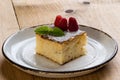 Baked rice pudding with raspberry Royalty Free Stock Photo