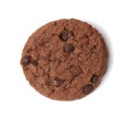 Baked round chocolate chip cookie isolated on a white background Royalty Free Stock Photo