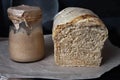 Baked rye wheat bread with active leaven Royalty Free Stock Photo