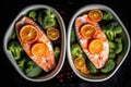 Baked Salmon Fillet, Red Fish Steak, Roasted Seafood Steak, Abstract Generative AI Illustration Royalty Free Stock Photo