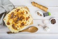 Baked salted cod with cream Royalty Free Stock Photo