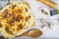 Baked salted cod with cream Royalty Free Stock Photo