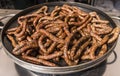 baked sausage. Pork sausage. sausage on the plate Royalty Free Stock Photo