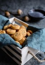 Baked Cheddar cheese crackers sprinkled with poppy seeds