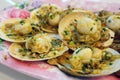 Baked Scallop with Fried Garlic and Butter, Thai food style